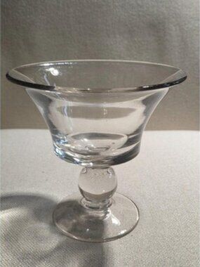 Simon Pearce Hartland Style Handblown Pedestal Compote Bowl 7" Manganese Glow